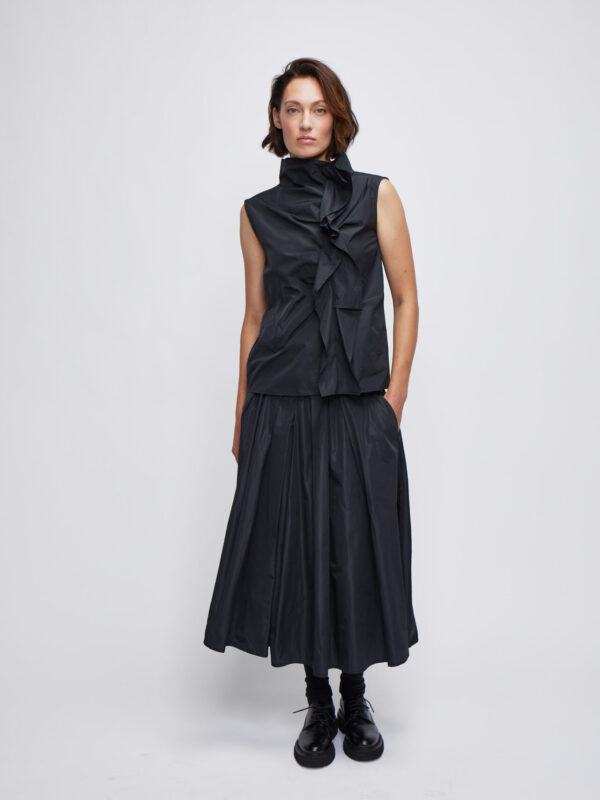 skirt wide taffetas heavy with jersey waistband