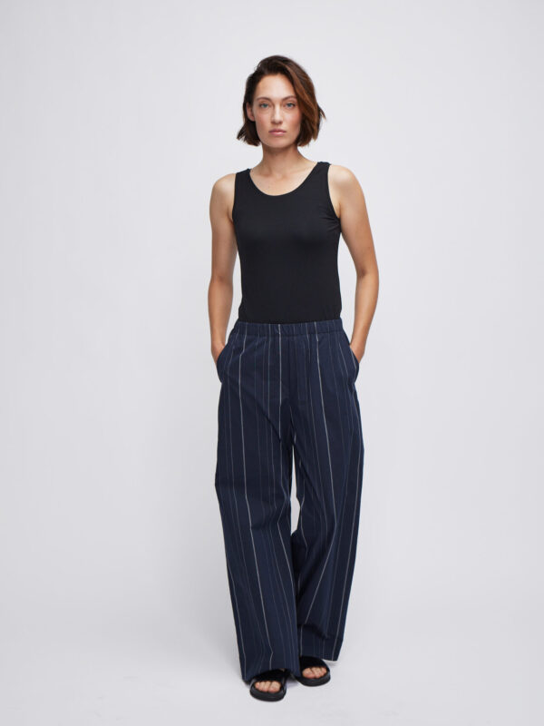 pant wide long cotton stripe