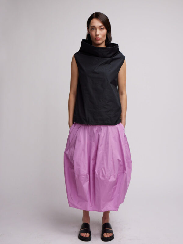 skirt with jersey waistband taffetas
