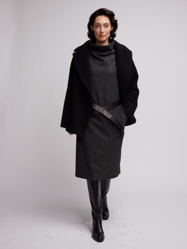 short trenchjacket woolboucle