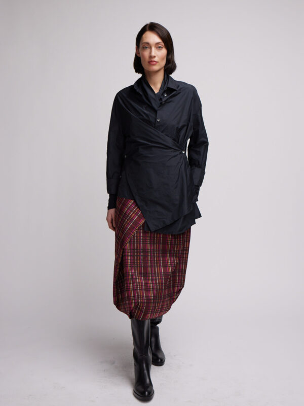 long wrapbluse taffetas